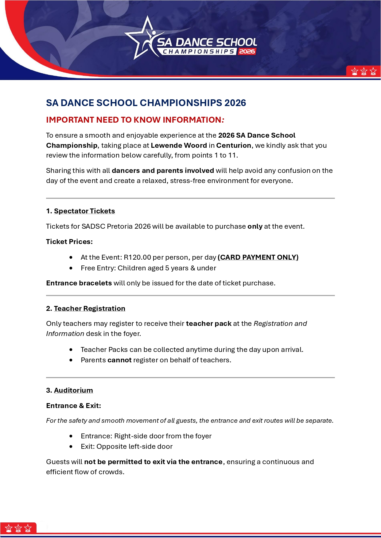 Event information and regulations — page 1 of 4